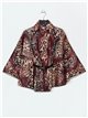 Belted animal print soft cape vino