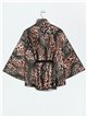 Belted animal print soft cape verde-militar