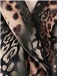 Belted animal print soft cape verde-militar