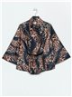 Belted animal print soft cape marino