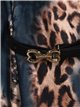 Belted animal print soft cape marino