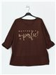 Camiseta polar texto talla grande marron