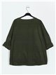 Camiseta polar texto talla grande verde-militar