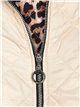 Chaqueta acolchada leopardo capucha beis