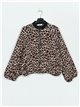 Bomber amplio acolchado leopardo leopardo