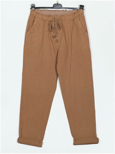 High waist trousers camel