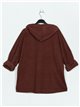 Plus size fleece slogan sweatshirts with hood marron