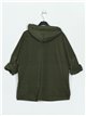 Sudadera polar texto talla grande verde-militar