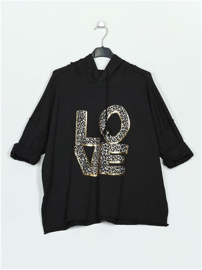 Plus size love sweatshirts negro