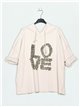 Plus size love sweatshirts beis