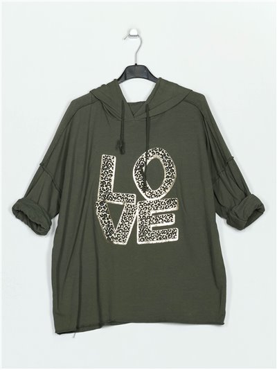 Plus size love sweatshirts verde-militar