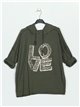 Plus size love sweatshirts verde-militar