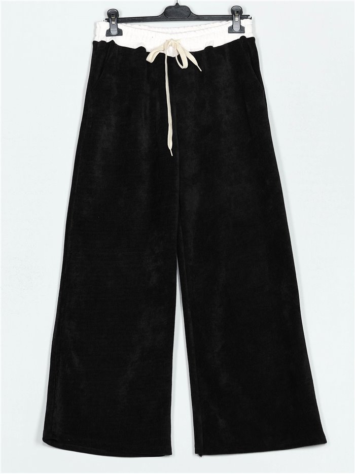 Straight corduroy trousers negro