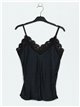 Faded-effect top with lace negro