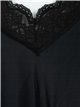 Faded-effect top with lace negro