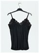 Faded-effect top with lace negro