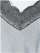 Faded-effect top with lace gris