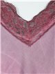 Faded-effect top with lace vino