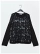 Oversize sweater with sequins negro