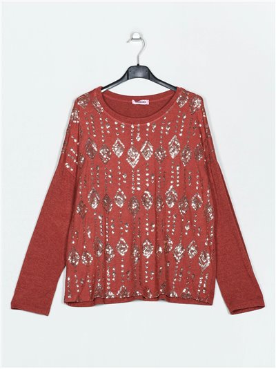 Oversize sweater with sequins teja