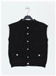 Knit waistcoat with buttons negro