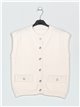 Knit waistcoat with buttons beis