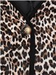 Leopard print quilted down puffer jacket leopardo