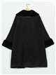 Plus size knit coat with faux fur negro