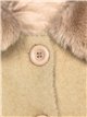 Plus size knit coat with faux fur beis