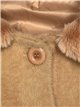 Plus size knit coat with faux fur camel