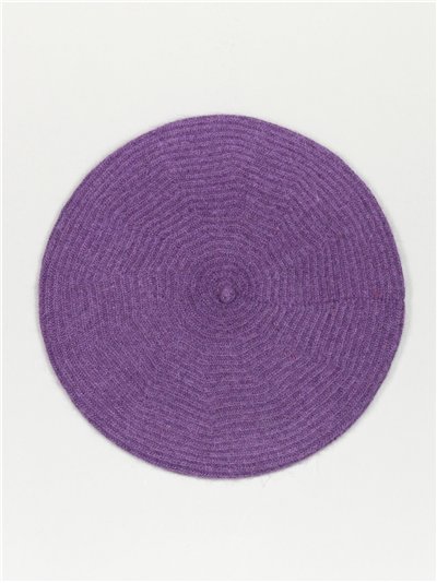 Textured beret morado