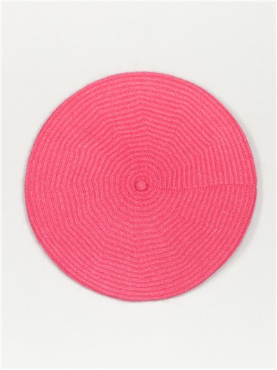 Textured beret fucsia