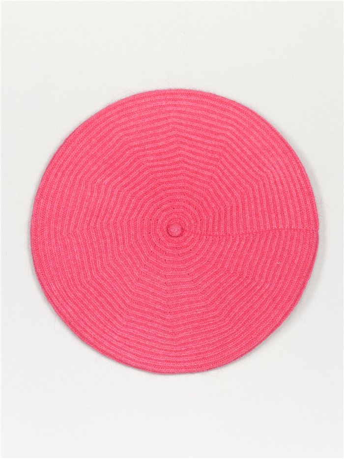 Textured beret fucsia