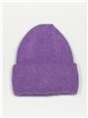 Gorro punto vuelta morado