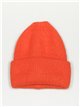 Gorro punto vuelta naranja