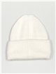 Turn-up knit beanie blanco