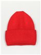 Turn-up knit beanie rojo