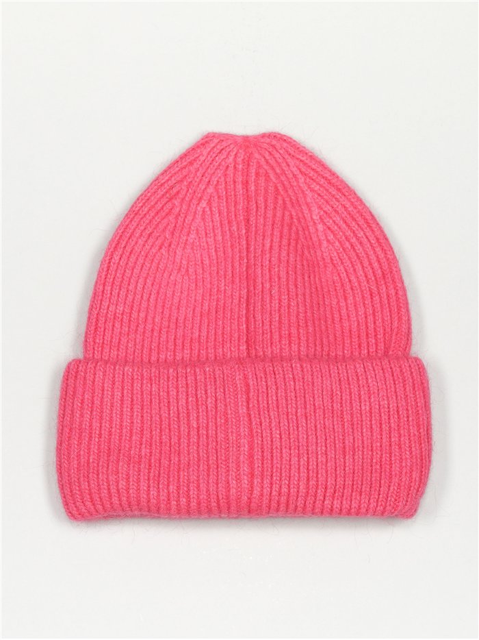 Gorro punto vuelta fucsia