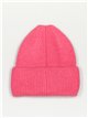 Turn-up knit beanie fucsia