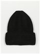 Turn-up knit beanie negro