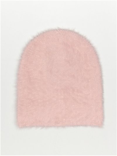 Gorro punto pelo rosa