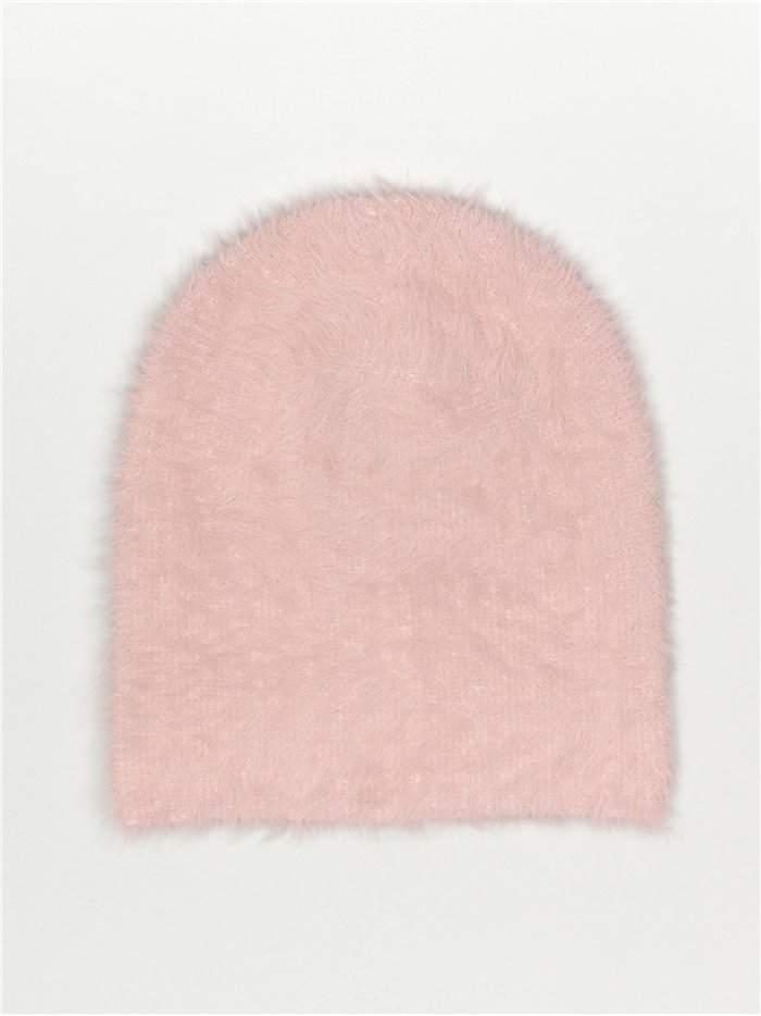 Gorro punto pelo rosa