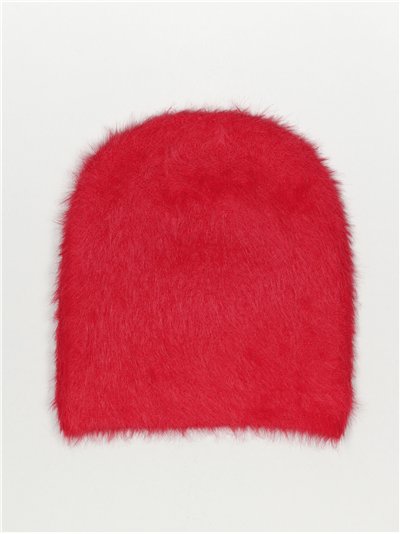 Gorro punto pelo rojo