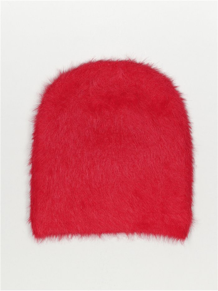 Gorro punto pelo rojo