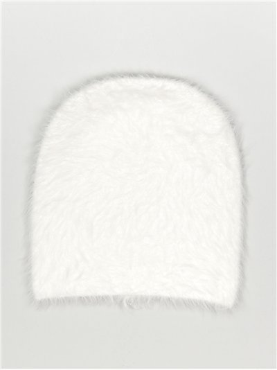 Soft knit beanie blanco