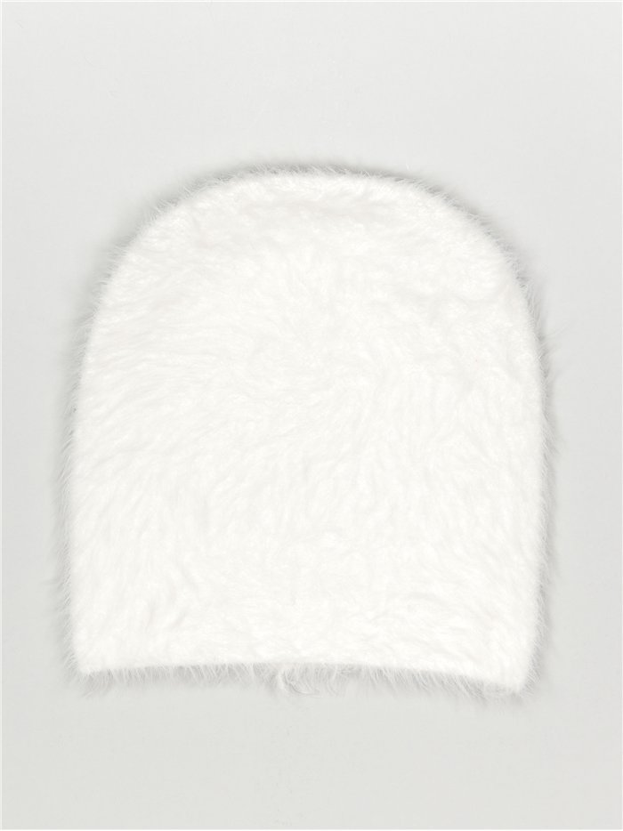 Gorro punto pelo blanco