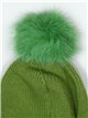 Gorro punto pompon verde-lima