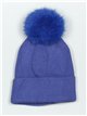 Gorro punto pompon azulon