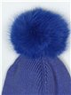 Gorro punto pompon azulon