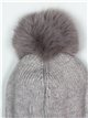 Gorro punto pompon gris